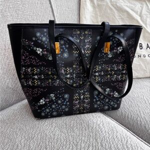 Ted Baker London unity flag icon floral tote bag | gold hardware